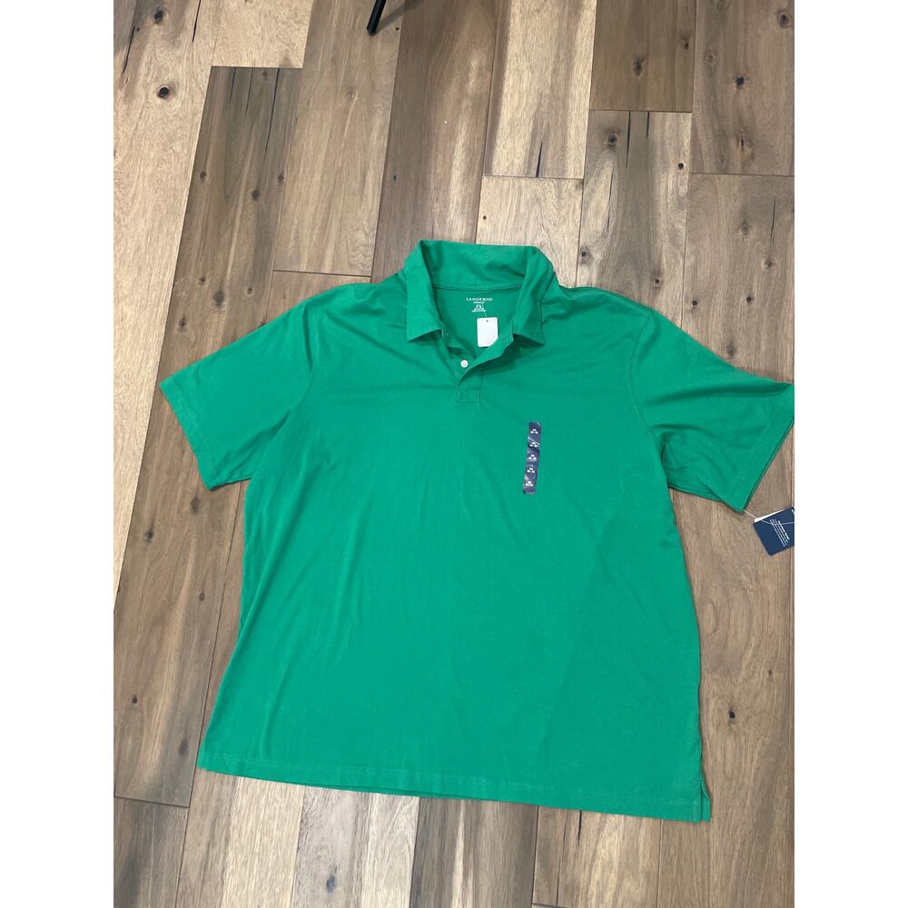 Land’s End Super‑T Polo – Size XXL (50–52) – Green – 100% Cotton – NWT